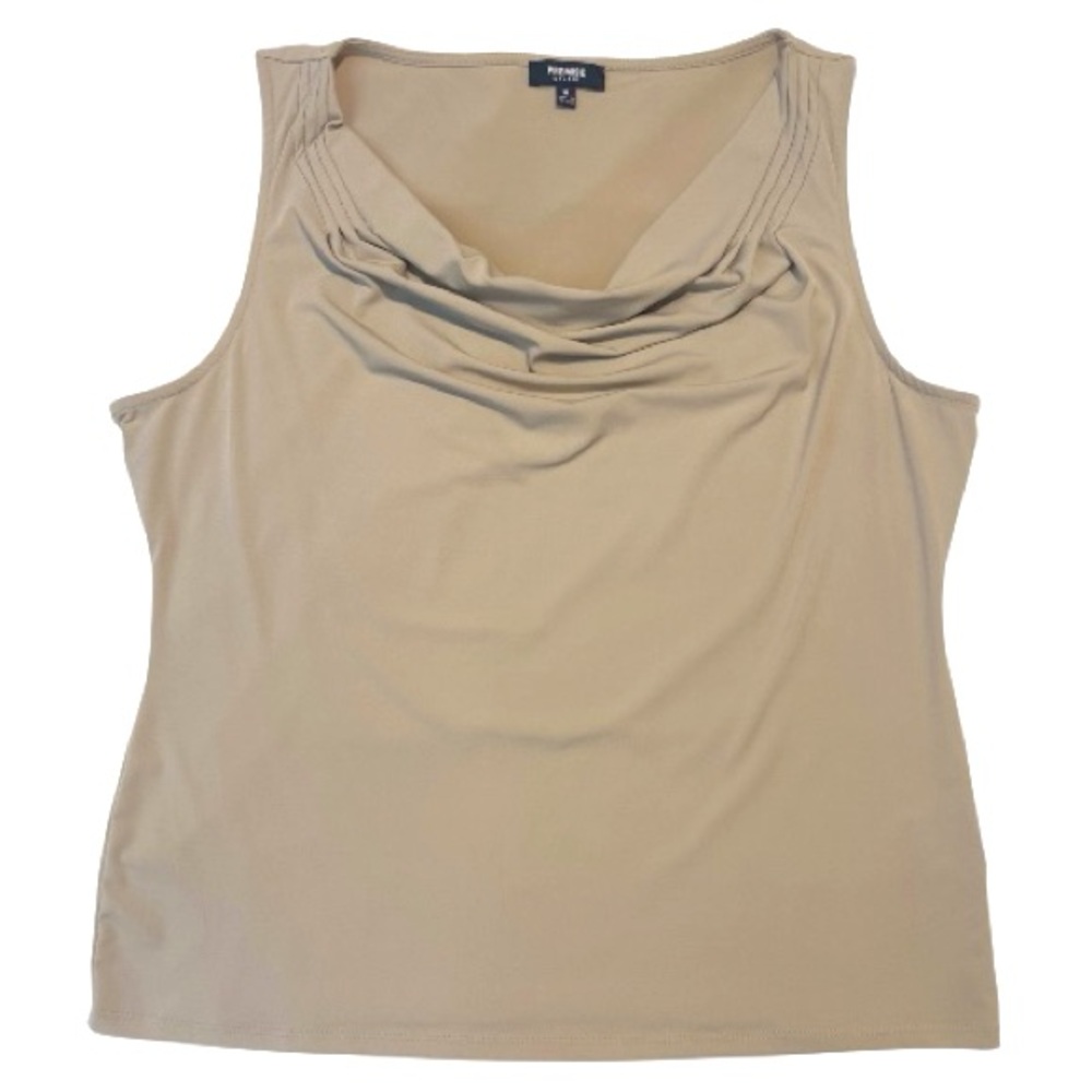 Premise | Sleeveless Cowl Neck Taupe Blouse | Size XL | EUC